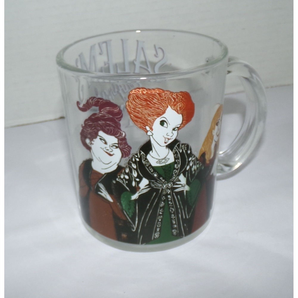 Disney Hocus Pocus Sanderson Sisters Salem Original Witches Glass Mug 17.5 oz